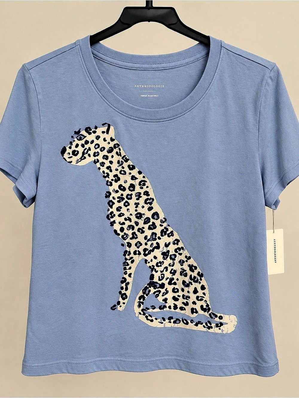 Anthropologie Cheetah Graphic Tee Leopard Graphic Short Sleeve Tee - M
